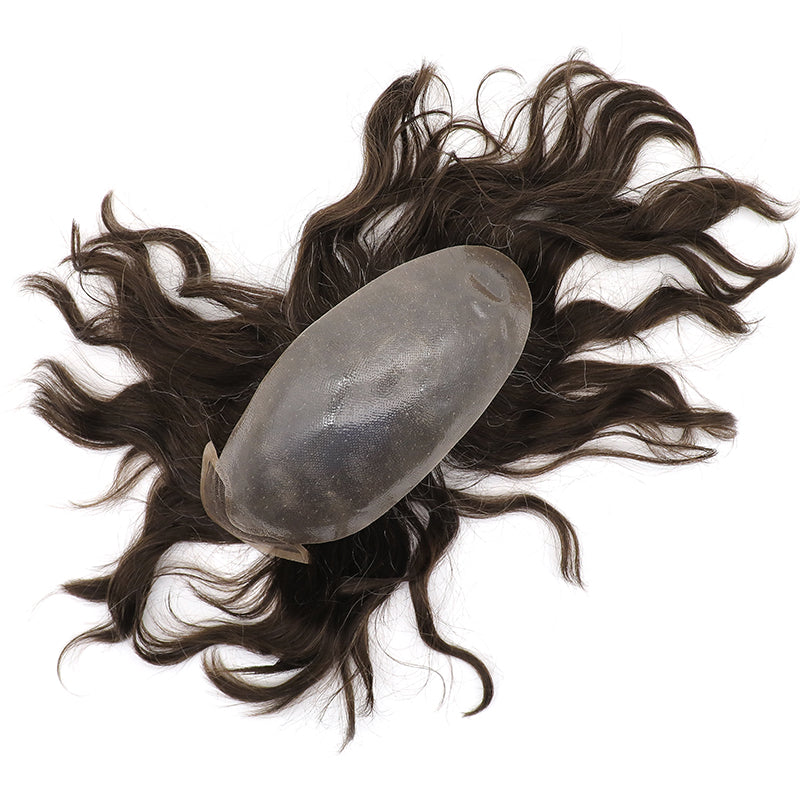 AHF-CM109 PU hair piece with front swiss lace