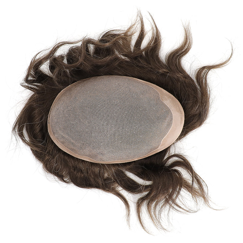 AHF-CM104 Fine mono, front hair line PU coated, sides and back PU band 1/2"