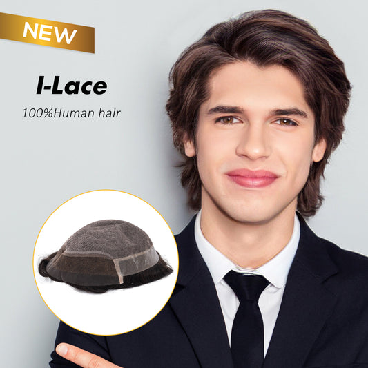 AHF12 I-Lace Injection lace, Injection Lace in the center, with poly from temple to Temple, front french lace 1inch, thread stiching the connection