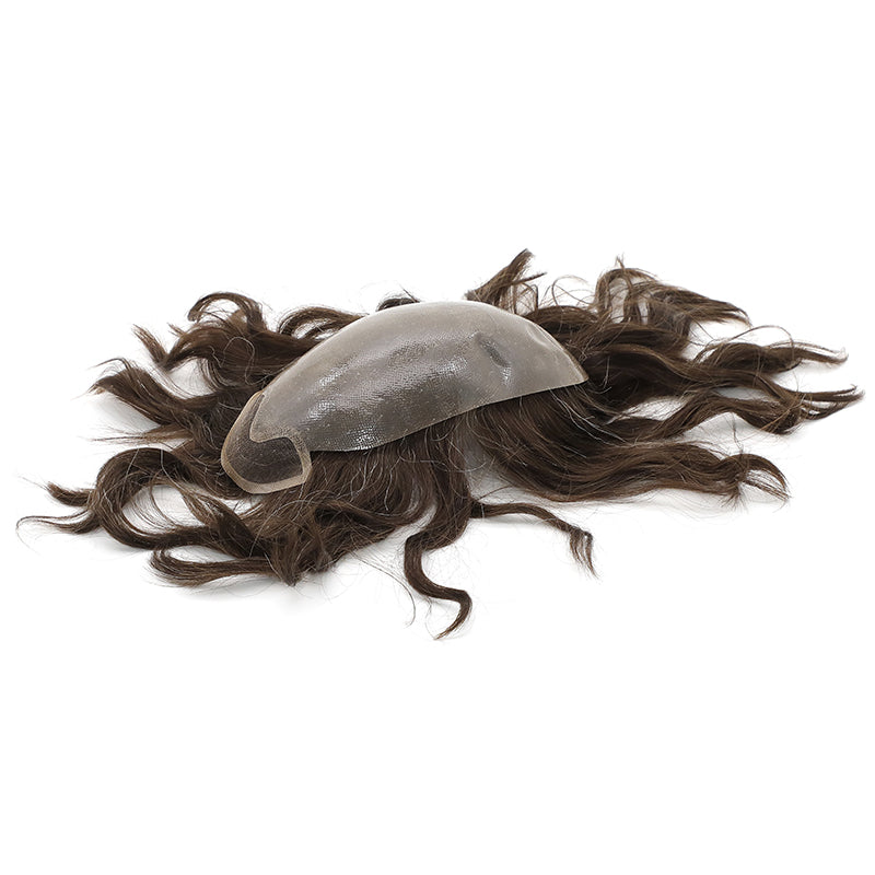 AHF-CM109 PU hair piece with front swiss lace