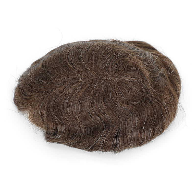 AHF-CM104 Fine mono, front hair line PU coated, sides and back PU band 1/2"