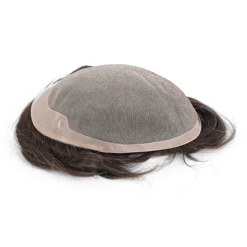 AHF-CM104 Fine mono, front hair line PU coated, sides and back PU band 1/2"