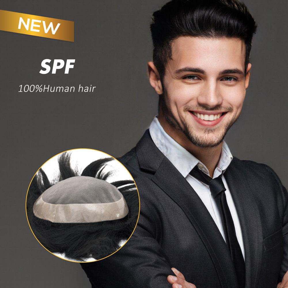 AHF9 SPF Superfino mono con revestimiento de poliéster completo de 1 1/4", cordón doblado al frente de 1/8" con cabello rizado de bebé