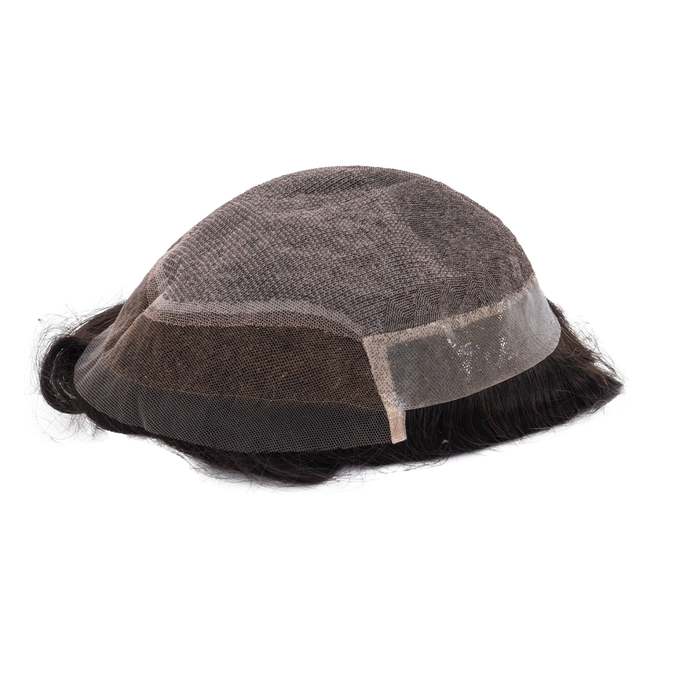 AHF12 I-Lace Encaje de inyección, encaje de inyección en el centro, con poliéster de sien a sien, encaje francés frontal de 1 pulgada, hilo cosiendo la conexión